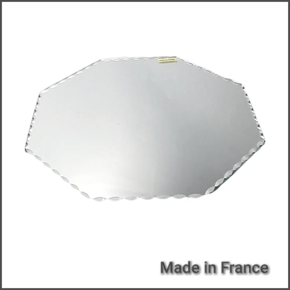 Octagonal Frameless Beveled Wall Mirrors Set of 2 | Made in France | 10”
